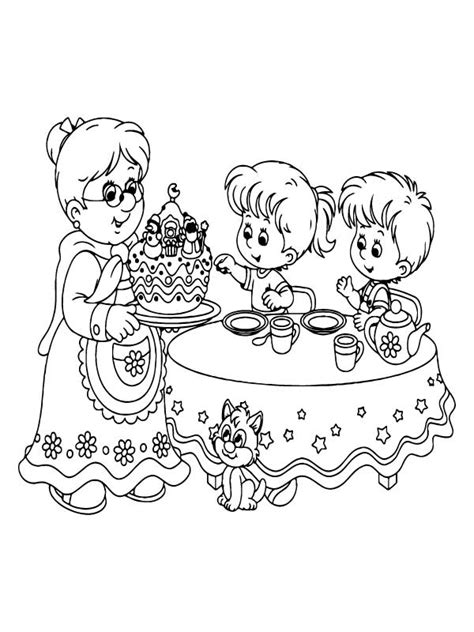 Happy Grandma And Children