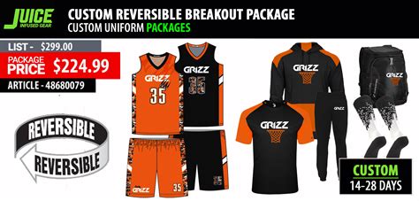 Basketball Uniforms Packages Youth Custom Reversibles Create Your Own