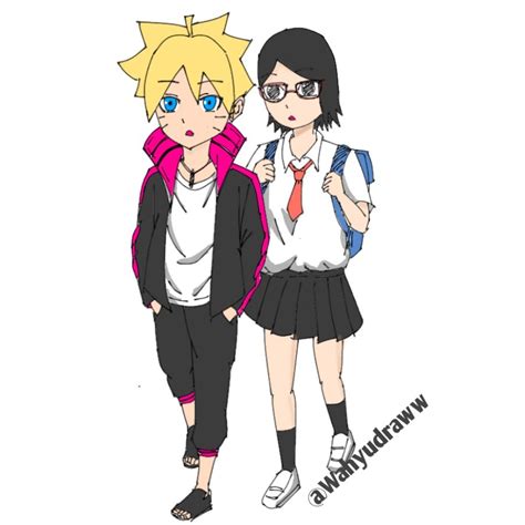 Borusara M On Twitter RT Wahyuu Draww Boruto And Sarada Drawing