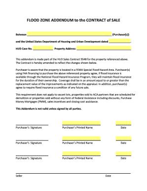 Fillable Online Flood Addendumpdf Fax Email Print Pdffiller