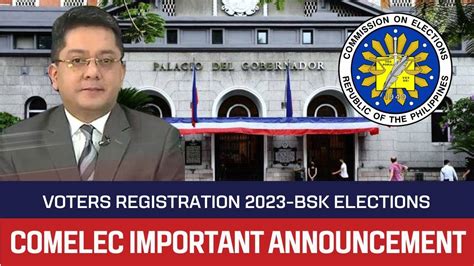 Comelec Important Announcement BSK Elections 2023 YouTube