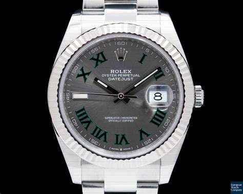 Rolex Datejust Rhodium Green Roman Numerals Dial Oyster