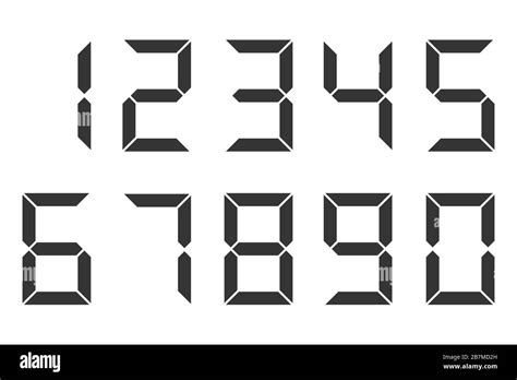 Set Of Numbers Vector Illustration Black Digital Clock Numbers