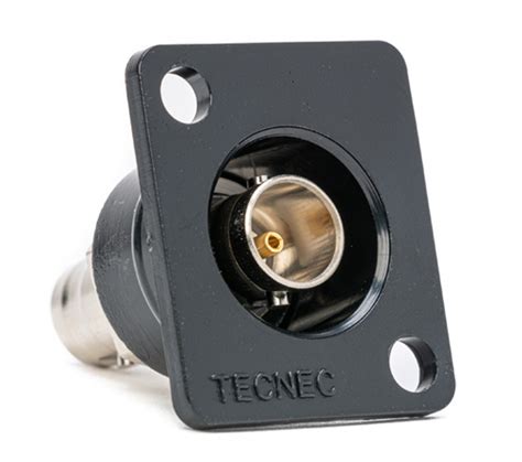 Connectronics Recessed Panel Mount Bnc Barrel 75 Ohm Black