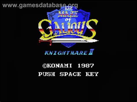 Knightmare 2 The Maze Of Galious Msx Artwork Title Screen