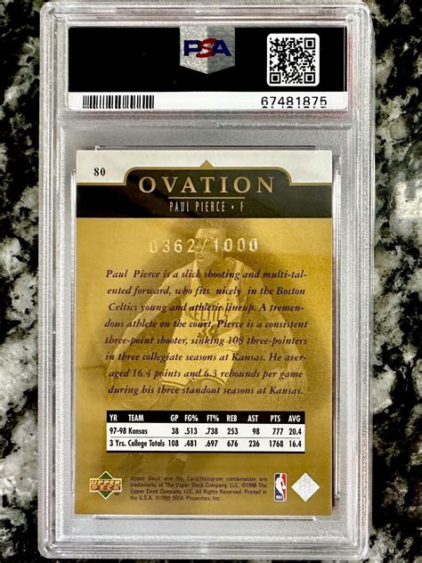 Upper Deck Ovation Gold Paul Pierce Rc For Sale