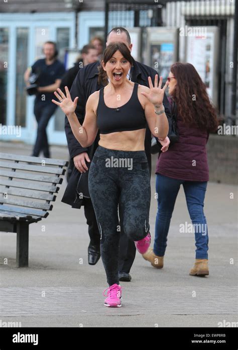 Davina Mccall On The Southbank Filming This Morning Outside Itv