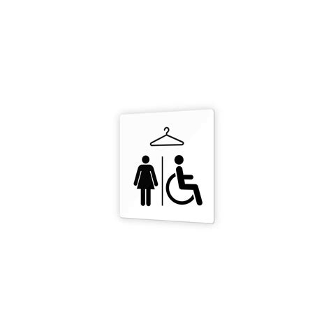 Pictogramme Panneau Signalétique Format 9 X 9 Cm En Plexi Picto Noir Modèle Vestiaires Femmes