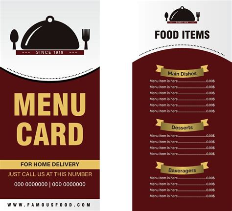 Restaurant Cafe Menu Template Design Food Flyer Placemat Design