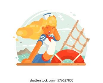 Blonde Sailor Woman Over Royalty Free Licensable Stock Illustrations Drawings Shutterstock