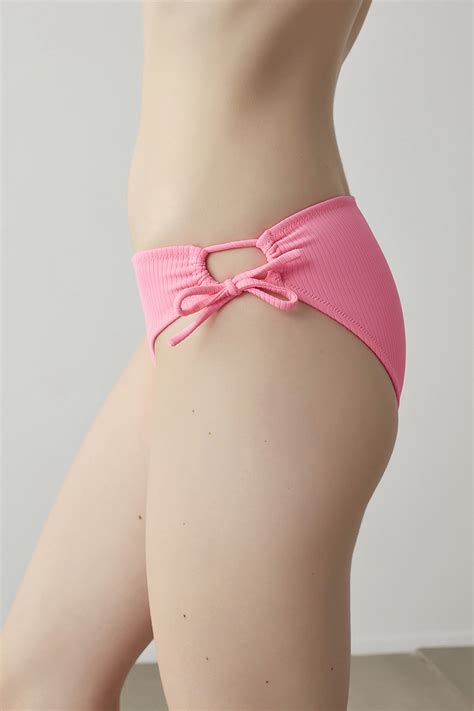 Neon Pembe Ribbed Basic Ring Bikini Altı PLQ81NGE21IY NPM NEON PEMBE