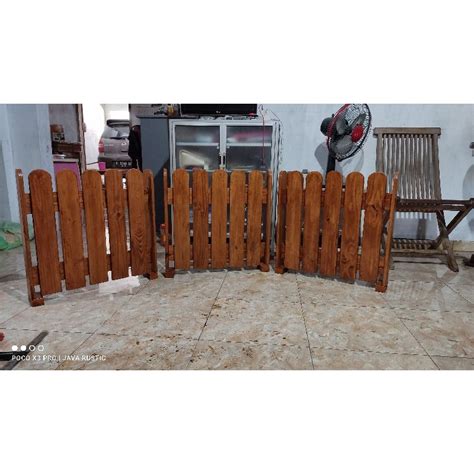 Jual REAL PIC PAGAR KAYU JATI BELANDA HIASAN DEKORASI RUMAH FENCE TAMAN