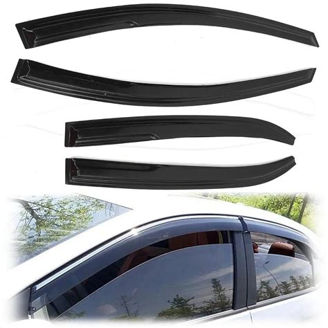 4 Pcsset Window Sun Vent Visor Rain Deflector Cover Guards For Toyota Corolla 2014 2015 Black