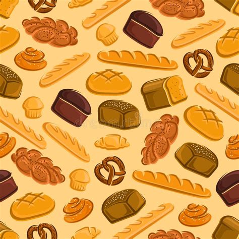 Bread And Pastries Seamless Pattern Stock Vector Illustration Of