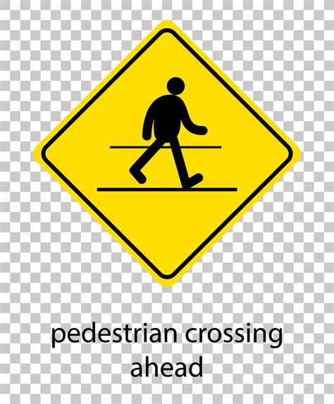 Yellow traffic warning sign on transparent background 1845074 Vector ...