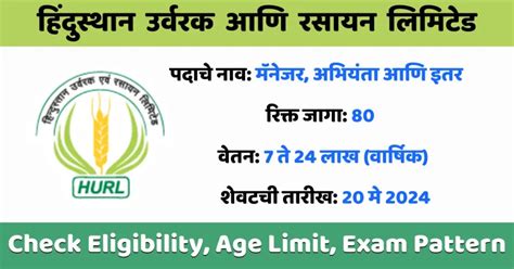 Hurl Recruitment 2024 80 Vacancies Available Check Eligibility