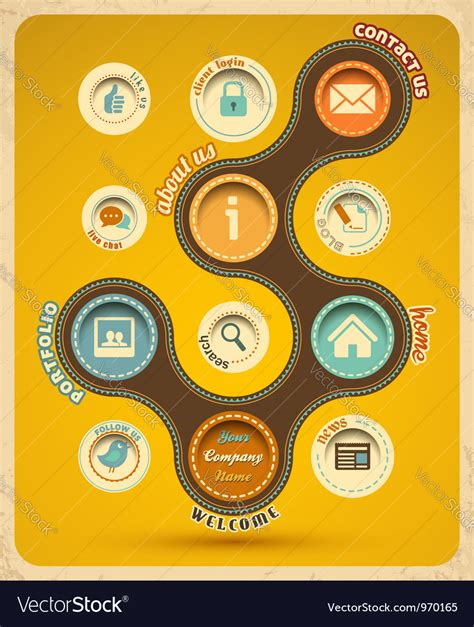 Retro web design template Royalty Free Vector Image