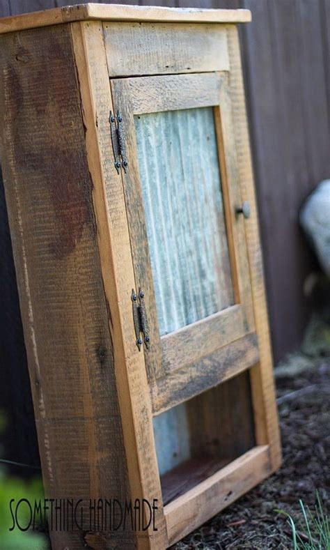 Rustic Barn Wood Cabinet With Corrugated Steel Made From Etsy Barn