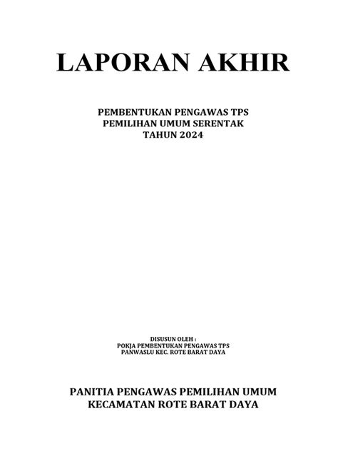 Laporan Akhir Pembentukan Pkd Ptps Pdf