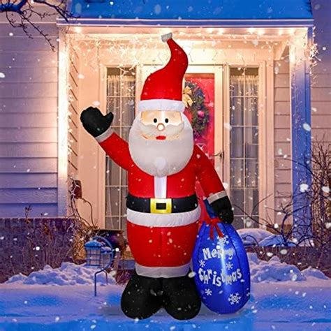 Glory Island 7 Ft Christmas Inflatable Santa Claus Holding