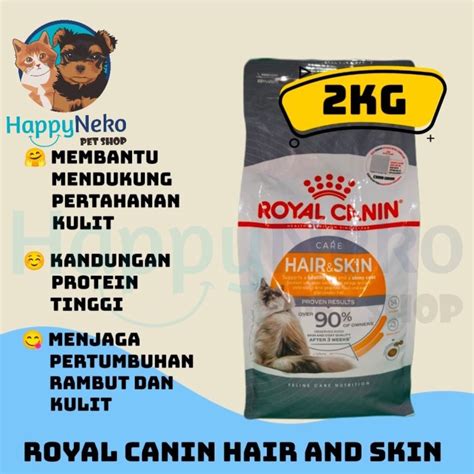 Jual Royal Canin Hair And Skin 2kg Dry Food Makanan Kucing Shopee