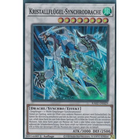 Kristallflügel Synchrodrache RA02 DE029 V 4 Platinum Secret Rare