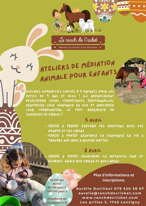 Ateliers de médiation animale pour enfants Association de Parents d