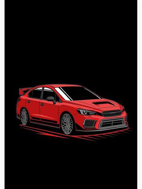 Red Subie Wrx Racing Classic Poster For Sale By Hans Studio Redbubble