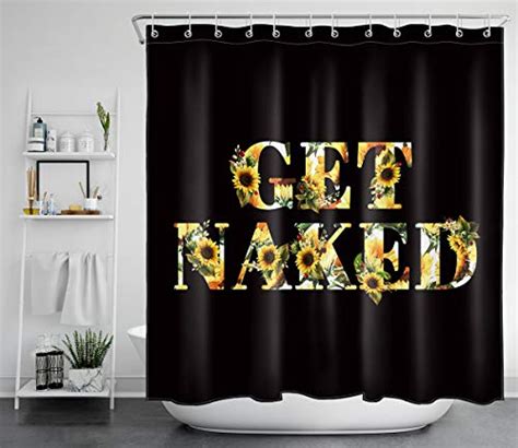 Ecotob get naked sunflower cortina de ducha para baño farmhouse