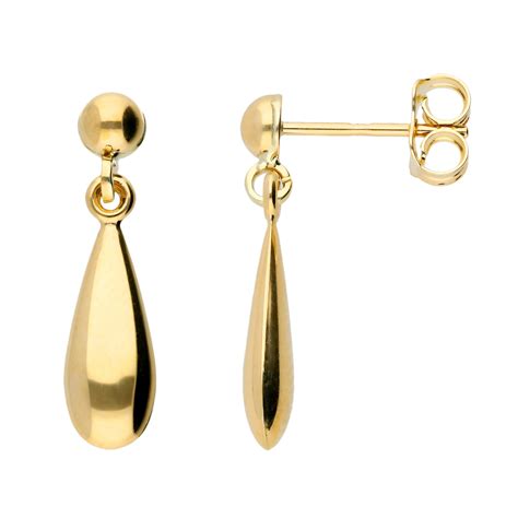 9ct Yellow Gold Drop Earrings | Buy Online | Free Insured UK Delivery