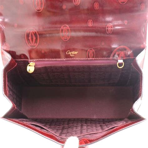 Cartier Cartier Happy Birthday Burgundy Patent Leather Handbag 2000