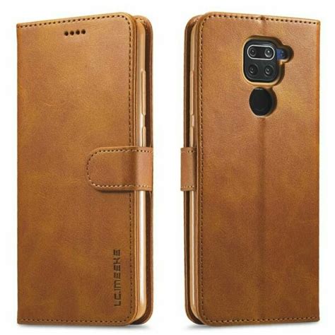 Чехол LC IMEEKE Wallet Case для Xiaomi Redmi Note 9 Brown низкие