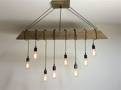 Custom Made Reclaimed Barn Beam Light Fixture Bar Restaurant Home