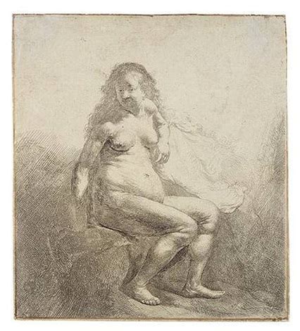 Naked Woman Seated On A Mound By Rembrandt Van Rijn On Artnet