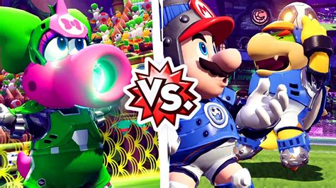 Mario Strikers Battle League Shellfish Birdo Vs Barrel Mario YouTube