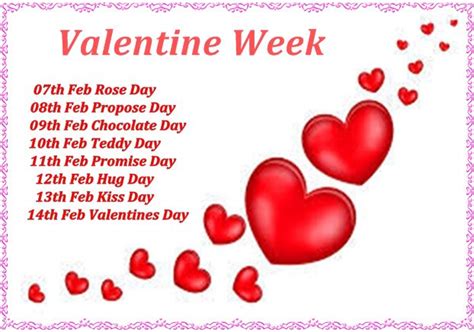 Valentine Week List 2021 Dates Schedule Full List 7th 14th February