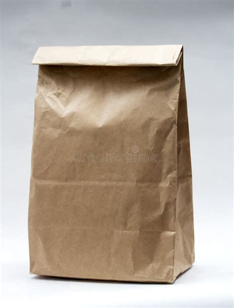 Realistic Brown Paper Bag White Background Stock Photos Free