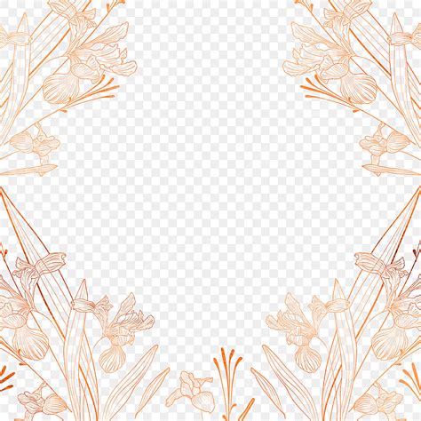 Golden Floral Border Png Transparent Golden Geometry Line Art Floral