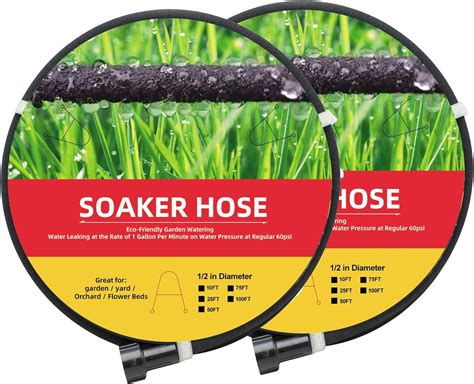 Amazon 2 Pack Soaker Hose 10 FT For Garden Bed 1 2 Diameter