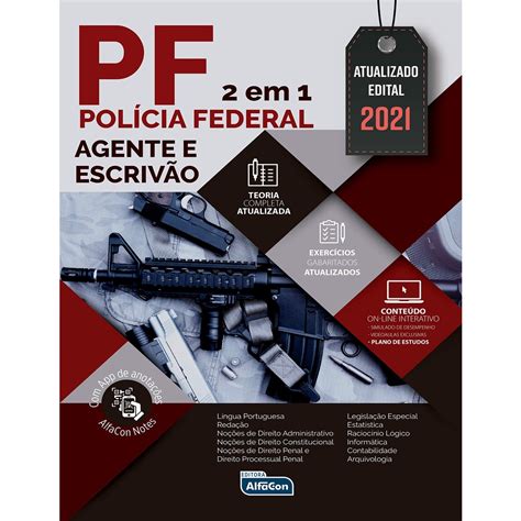 Apostila PF Polícia Federal 2 em 1 Agente e Escrivão Alfacon