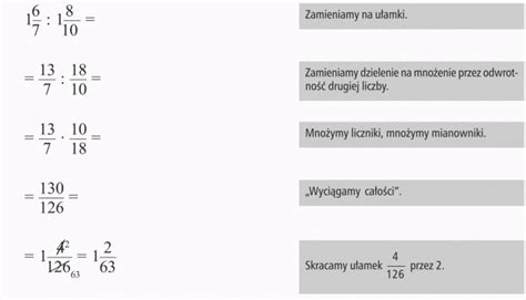 Dzielenie ułamków na poziomie ucznia klasy 6 Matematyka