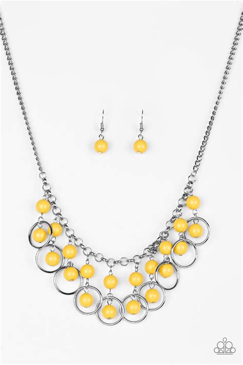 Paparazzi Vintage Vault Really Rococo Yellow Necklace And Earring Set