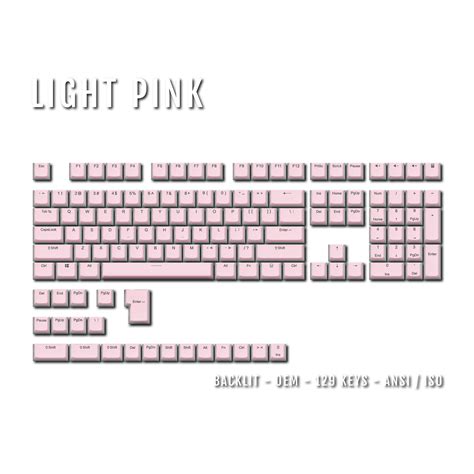 Light Pink Backlit Pbt Pudding Keycaps Krome Keycaps Ltd