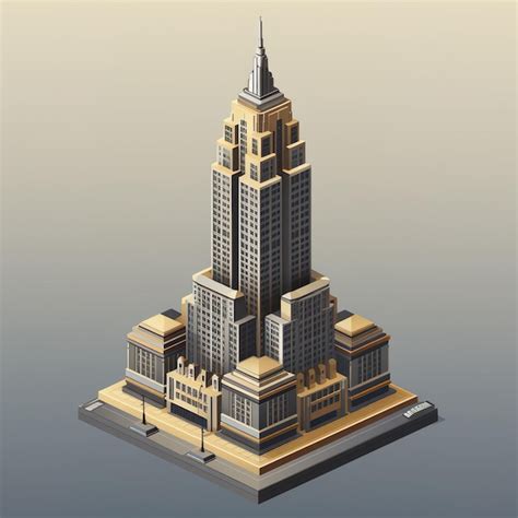 Premium Ai Image Empire State Building Usa Impressive 3d Isometric