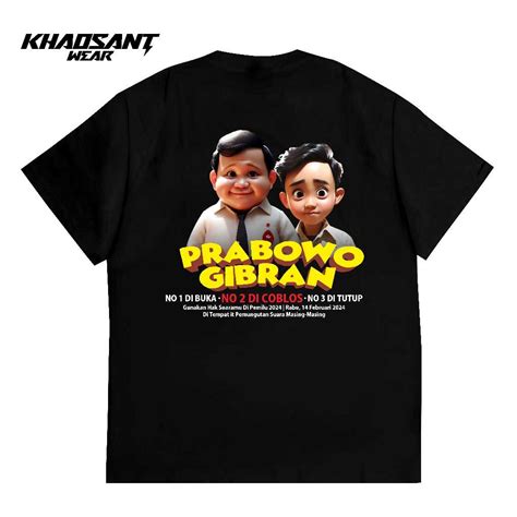 Jual Khaosant Kaos Prabowo Gibran Gemoy Baju Pilpres Prabowo