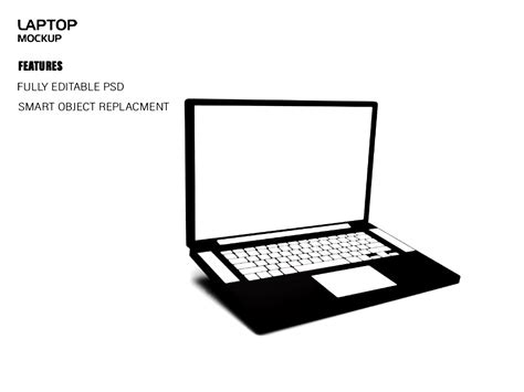 Realistic Laptop Mockup With Blank Screen Isolated On Nice Background