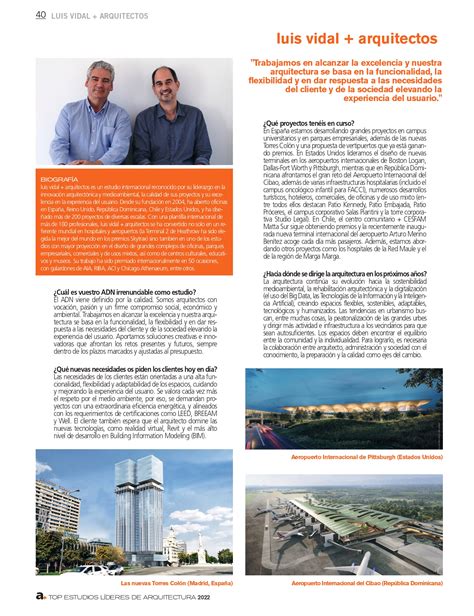 Noticias Sobre Arquitectura Luis Vidal Arquitectos