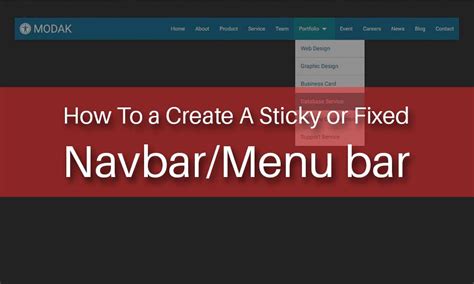 How To A Create Sticky Or Fixed Navbar Menu Bar Sanjay Web Designer