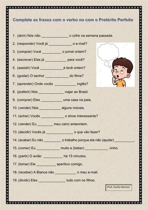 Pret Rito Perfeito Regular Worksheet