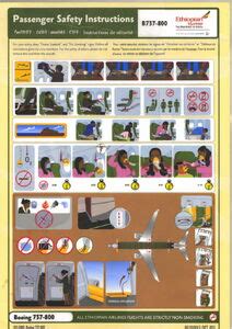 Safety Card B Ethiopian Airlines Ethiopiacol Eth Et